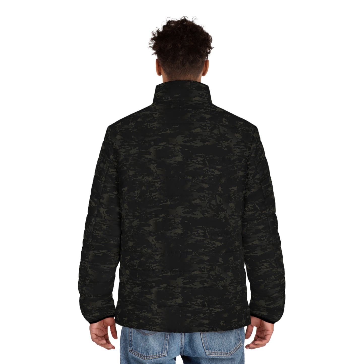 CGF Black Multicam Men's Puffer Jacket (AOP)