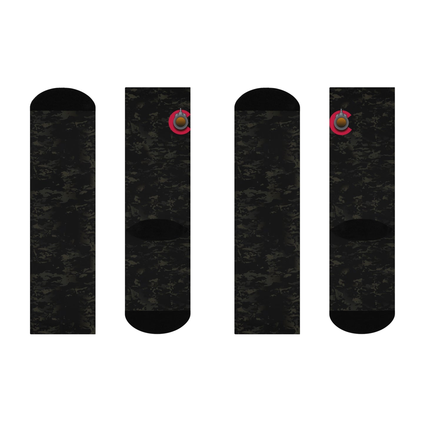 CGF Black Multicam Cushioned Crew Socks