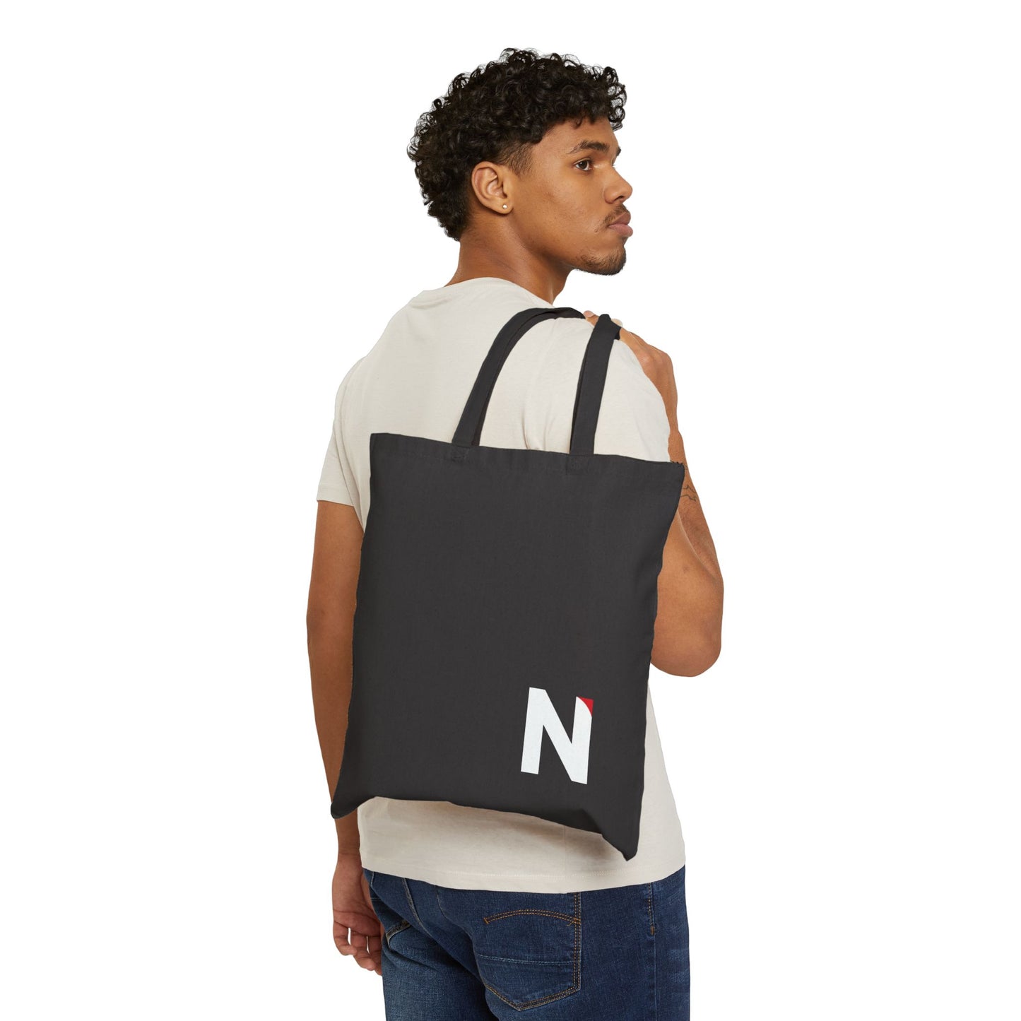 Stylish Cotton Canvas Tote Bag with Minimalist 'N' Design