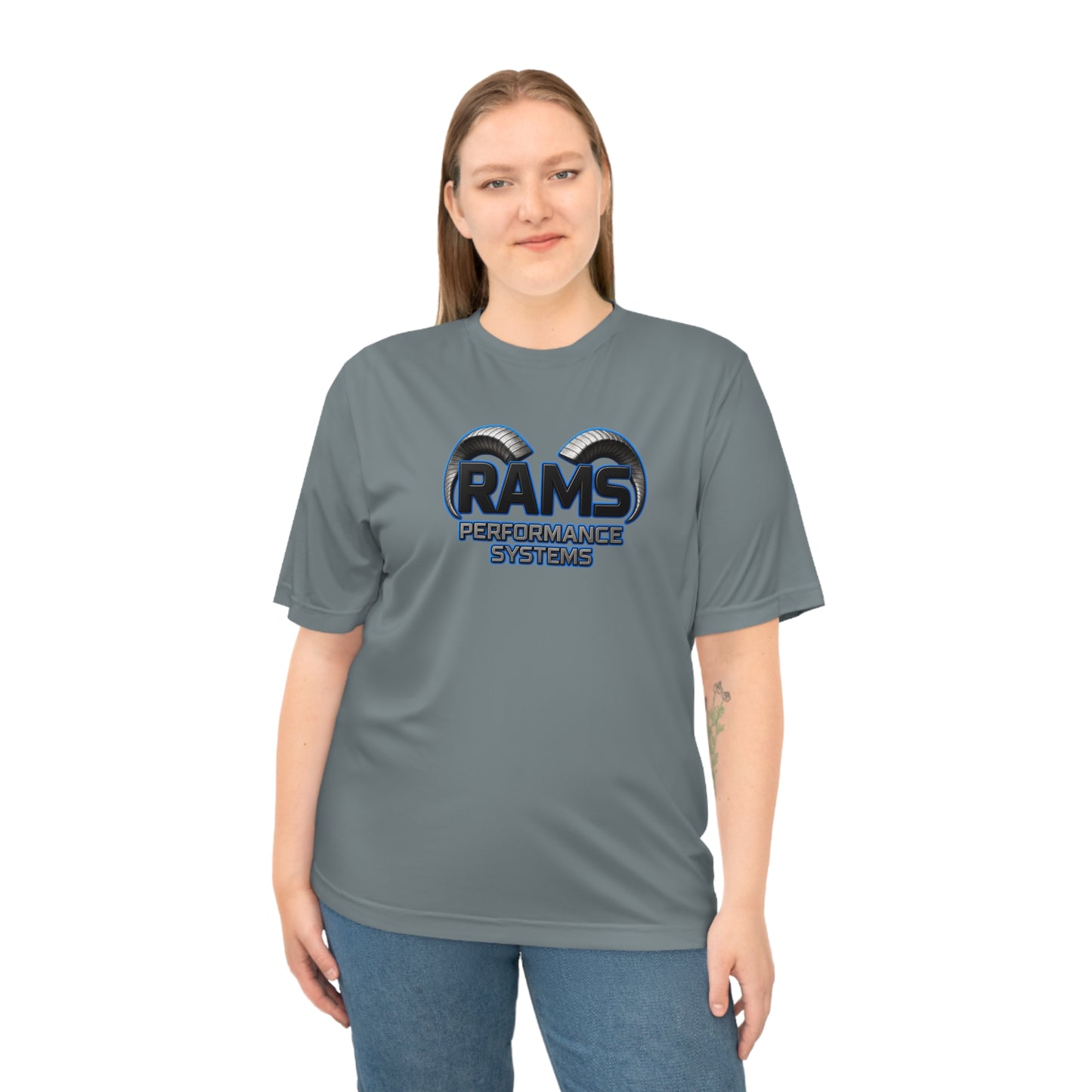 RAMS - Unisex Performance Sports T-shirt | Activewear, Gym Shirt, Fitness Apparel, Workout Gear, Sports Fan, Gift for Athletes