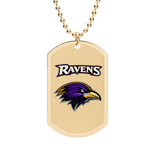 Ravens Football Dog Tag Necklace — Team Logo Dog Tag with Chain