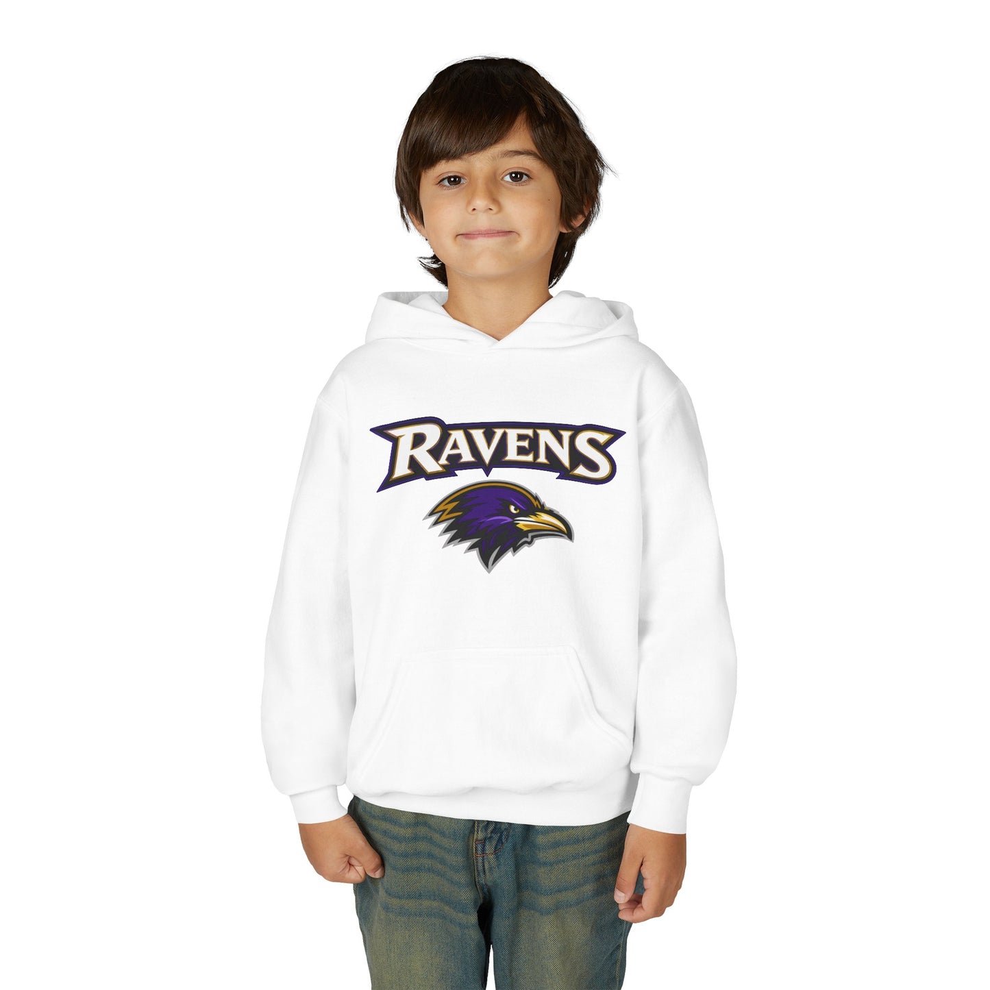 Youth Ravens Hoodie - Kids Football Team  Pullover