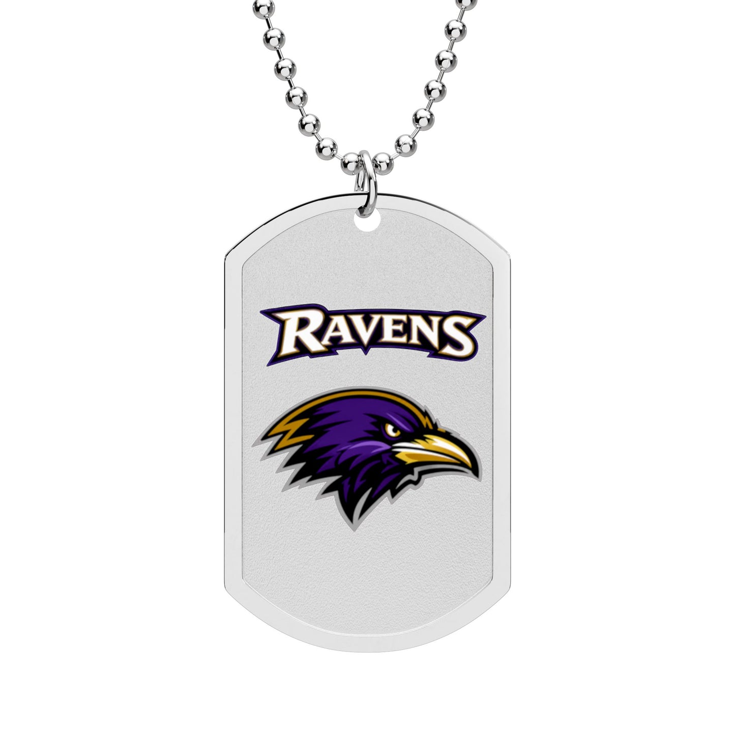 Ravens Football Dog Tag Necklace — Team Logo Dog Tag with Chain