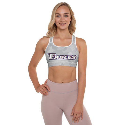 NTCC | Eagles White and Gray Camp | Padded Sports Bra