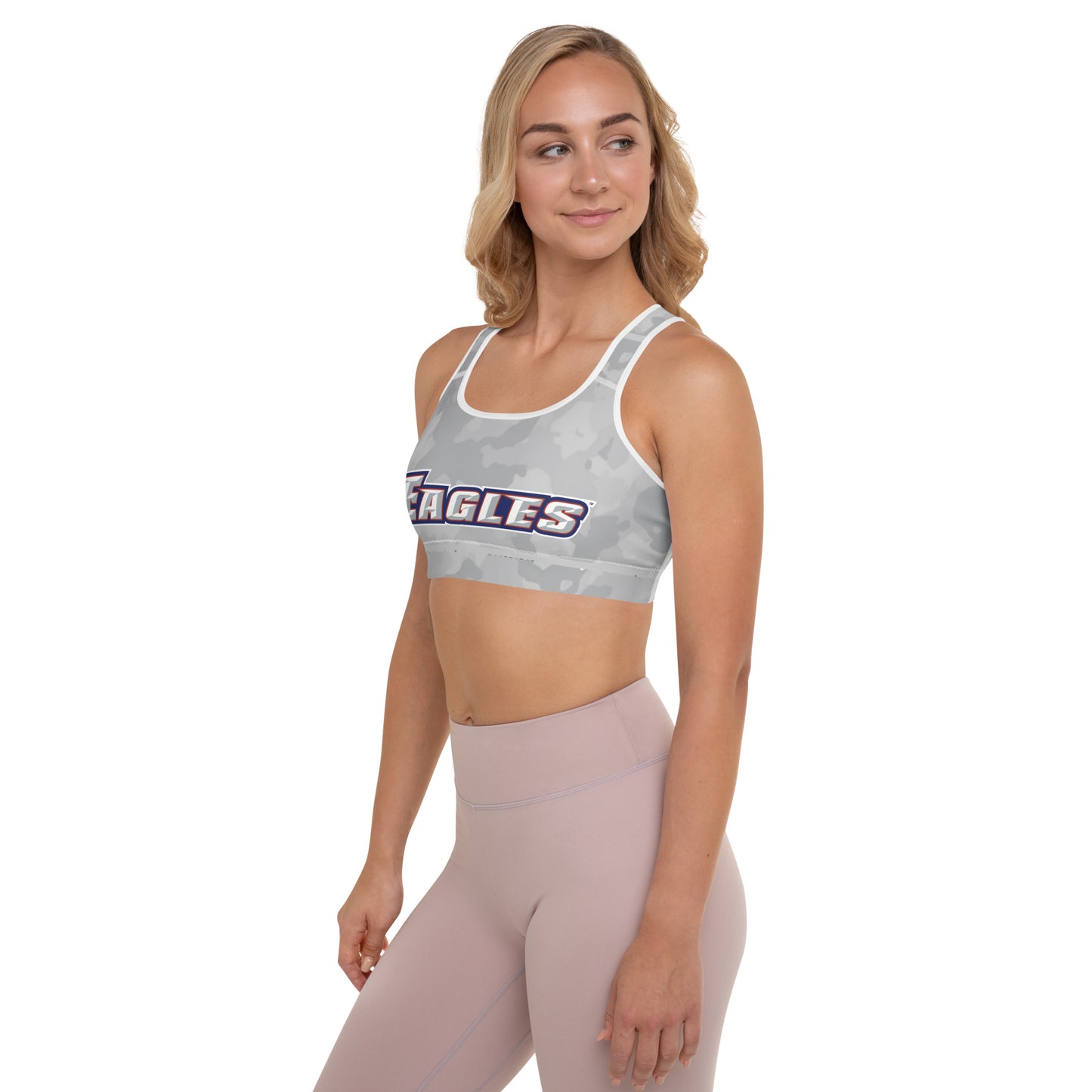 NTCC | Eagles White and Gray Camp | Padded Sports Bra