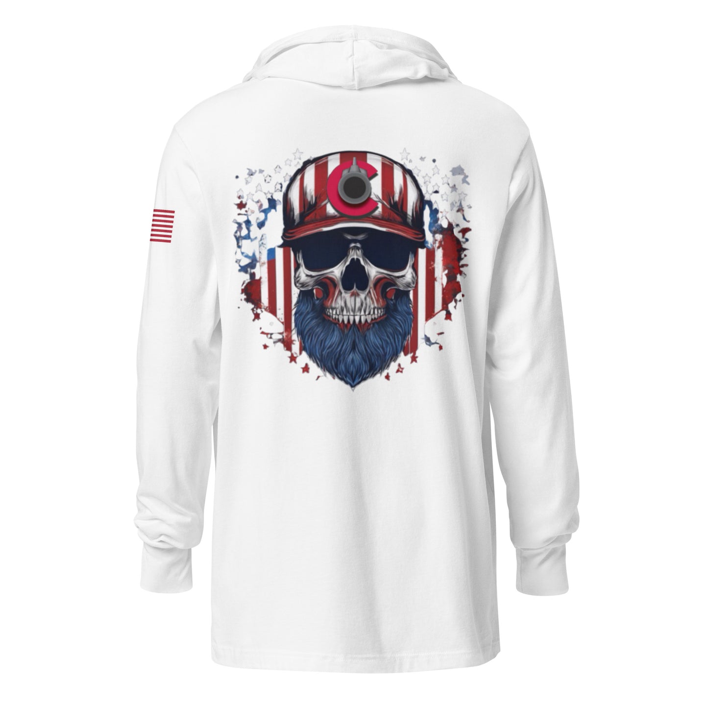 CGF Patriotic Skull - Hooded long-sleeve tee